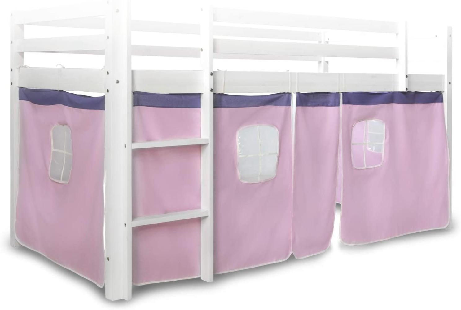 Bettumrandung Bettvorhang für Hochbett, Baumwolle Rosa Bild 1