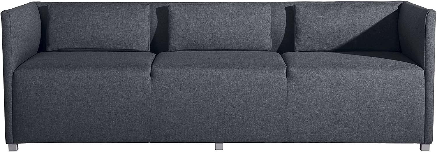 Equal Sofa 3-Sitzer Flachgewebe Denim Blue Metallfuß pulverbeschichtet Bild 1