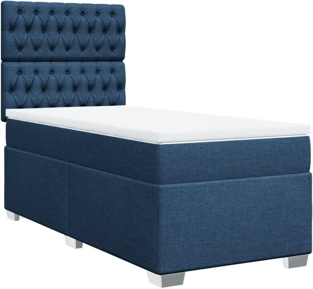 Boxspringbett mit Matratze Blau 90x200 cm Stoff 3292684 Bild 1