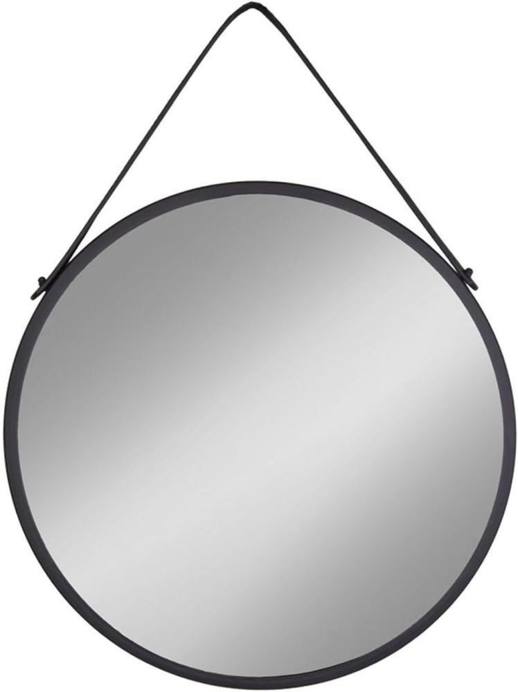 Trapani Spiegel Lederband schwarz Badspiegel Deko Wandspiegel Dekospiegel Bild 1