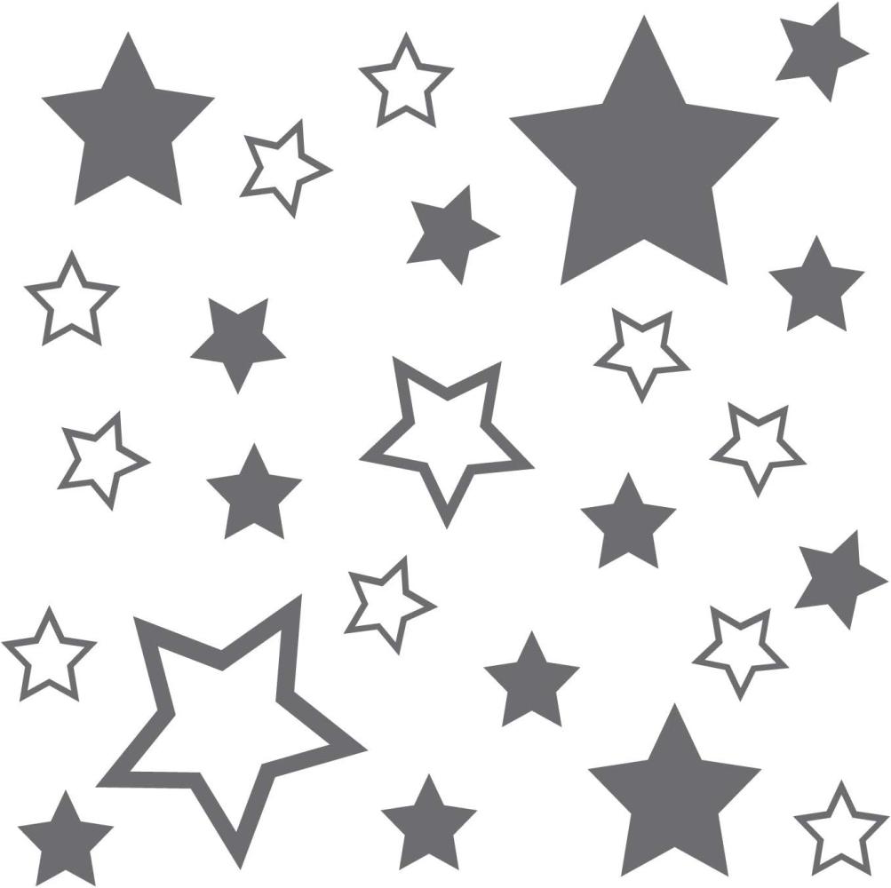 kleb-Drauf Wandtattoos 25 Sterne Silber - matt Bild 1