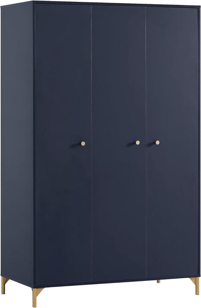 Schildmeyer Kleiderschrank Alfa, Holzwerkstoff, Nachtblau/goldfarben, 118,8 x 60 x 191,2 cm Bild 1
