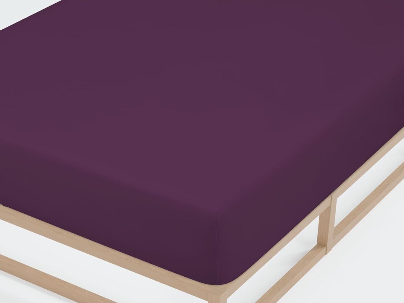 Castell Jersey-Stretch Spannbettlaken 180x200 cm - 200x200 cm Dunkel Violett Bild 1