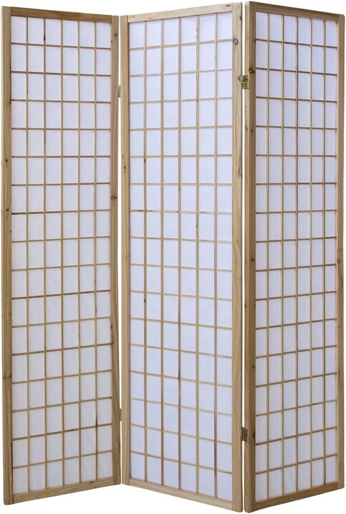 Paravent Holz Raumteiler 3 teilig Trennwand Shoji Faltbar Natur Bild 1