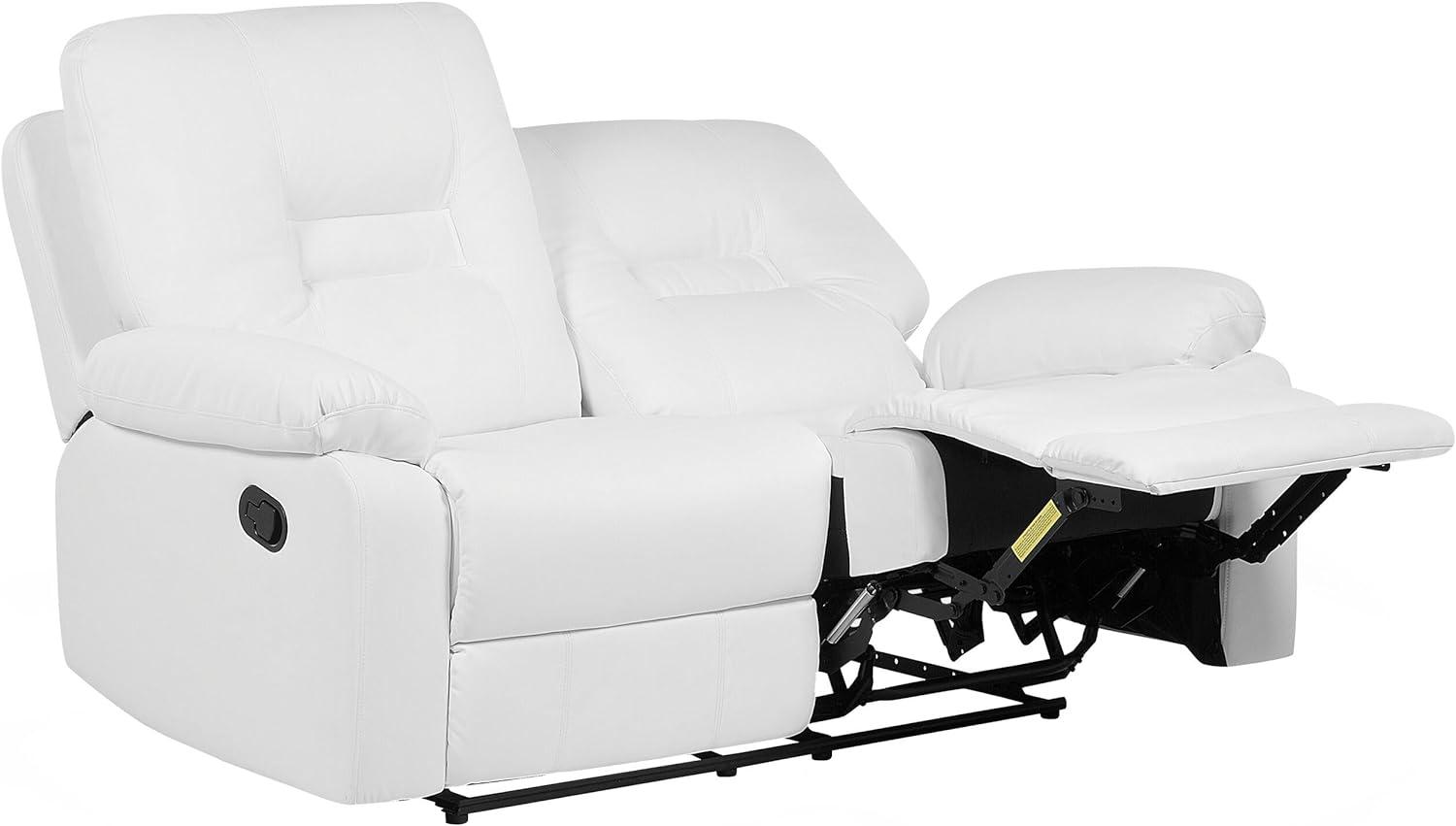 2-Sitzer Sofa Kunstleder weiß verstellbar BERGEN Bild 1