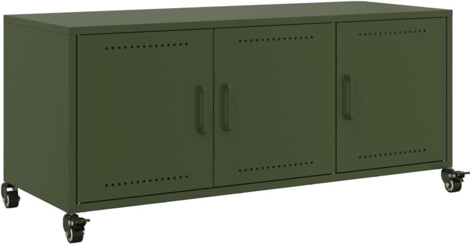 TV-Schrank Olivgrün 100,5x39x43,5 cm Kaltgewalzter Stahl 846648 Bild 1