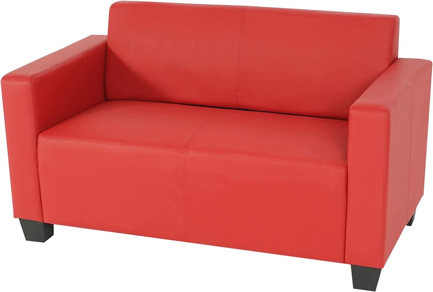 2er Sofa Couch Lyon Loungesofa Kunstleder ~ rot Bild 1