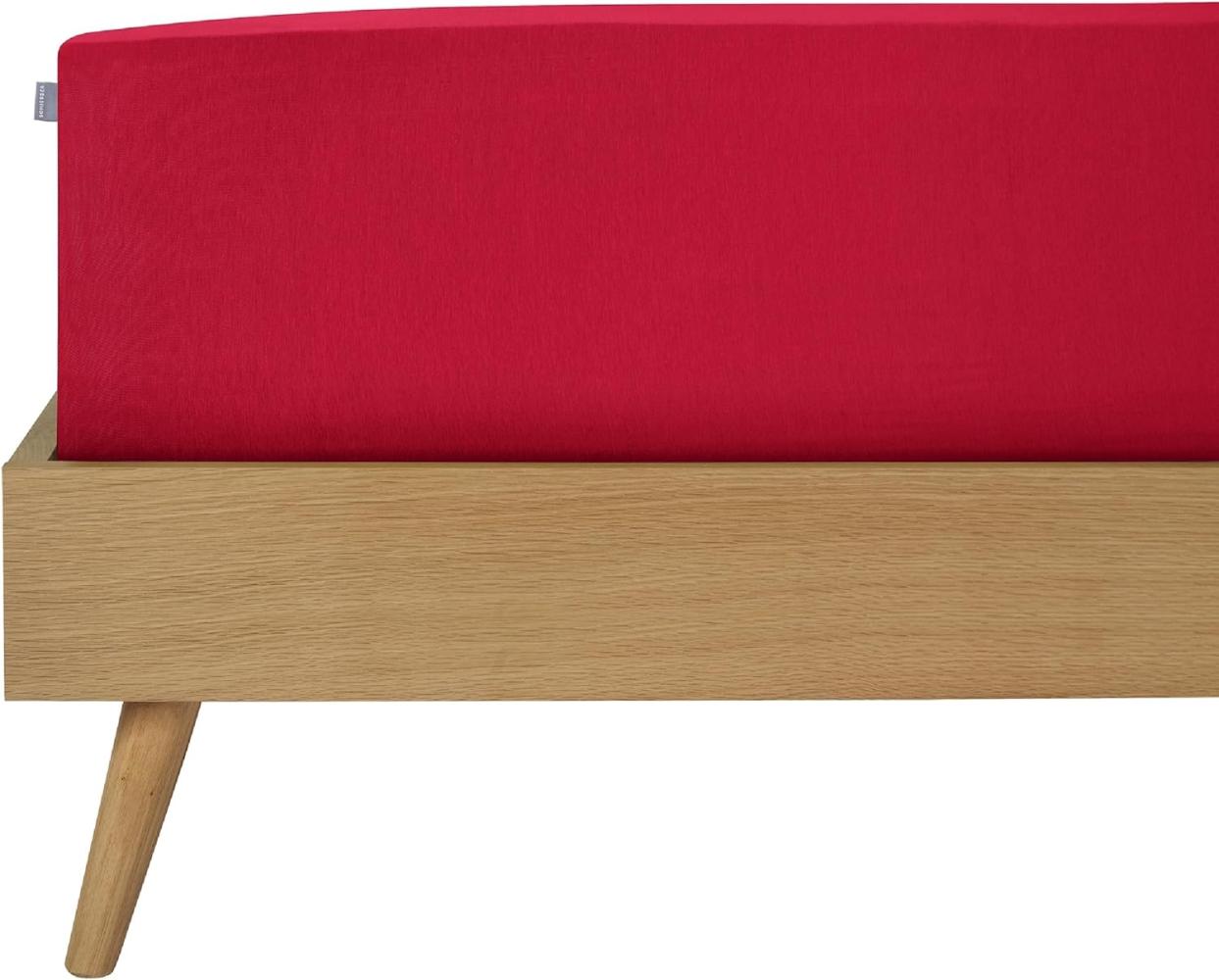 Schiesser Spannbettlaken Edel-Jersey Rot, 150x200 cm, 100% Baumwolle Bild 1