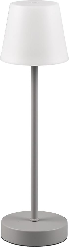 Akku LED Tischleuchte MARTINEZ ohne Kabel Touch Grau 39cm Bild 1