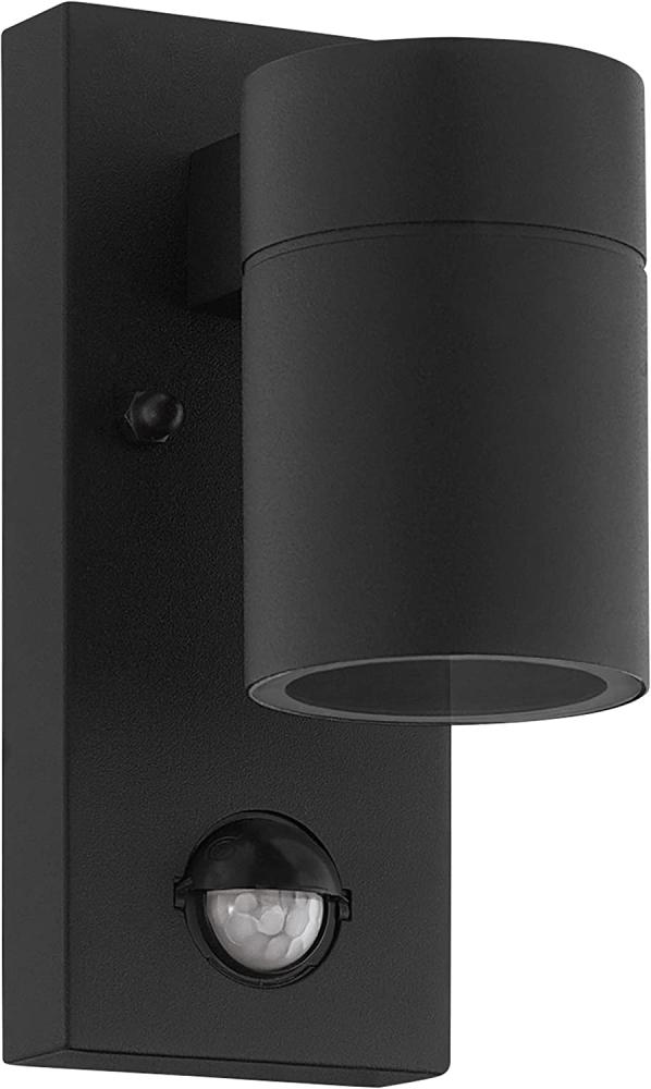 Eglo 99571 Wandleuchte RIGA Downlight 5 Stahl verzinkt schwarz / Glas klar L:6,5 11 H:16,5cm IP44 mit Sensor Bild 1