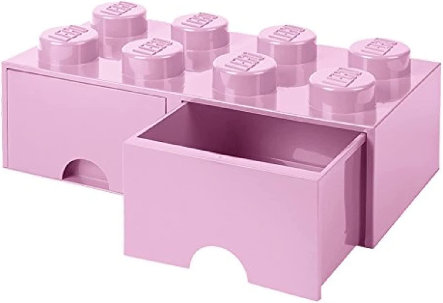 Lego 'Storage Brick 8' Aufbewahrungsbox rosa mit 2 Schubladen Bild 1