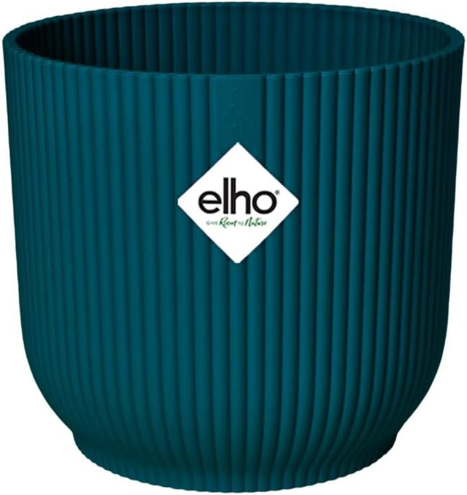 elho Vibes Fold Rund 30 Pflanzentopf - Blumentopf für Innen - 100% recyceltem Plastik - Ø 29. 5 x H 27. 2 cm - Blau/Tiefes Blau Bild 1