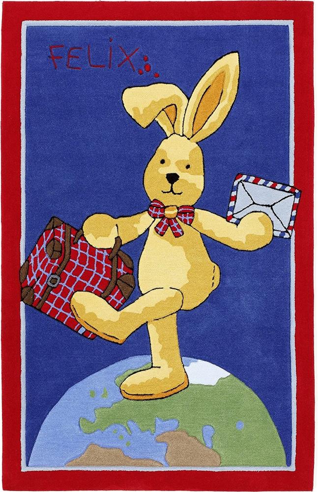 Kinderteppich 'FELiX der Hase' Spiel und Lern 150x220 cm Bild 1