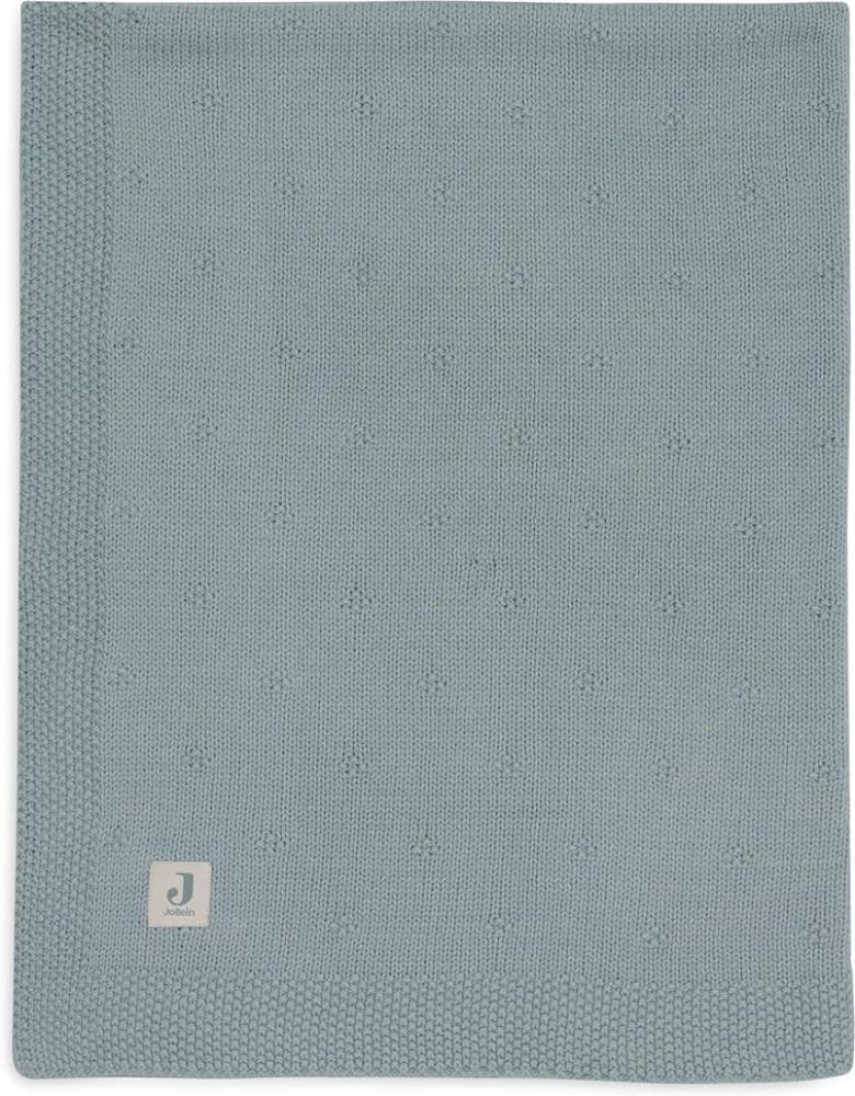 Jollein Babydecke Cosy Knit, Sea Green - 100x150cm - 60% Baumwolle, 40% Acryl - Fürs Kinderbett - 1.0 TOG - OEKO-TEX Zertifiziert - Strickmuster Bild 1