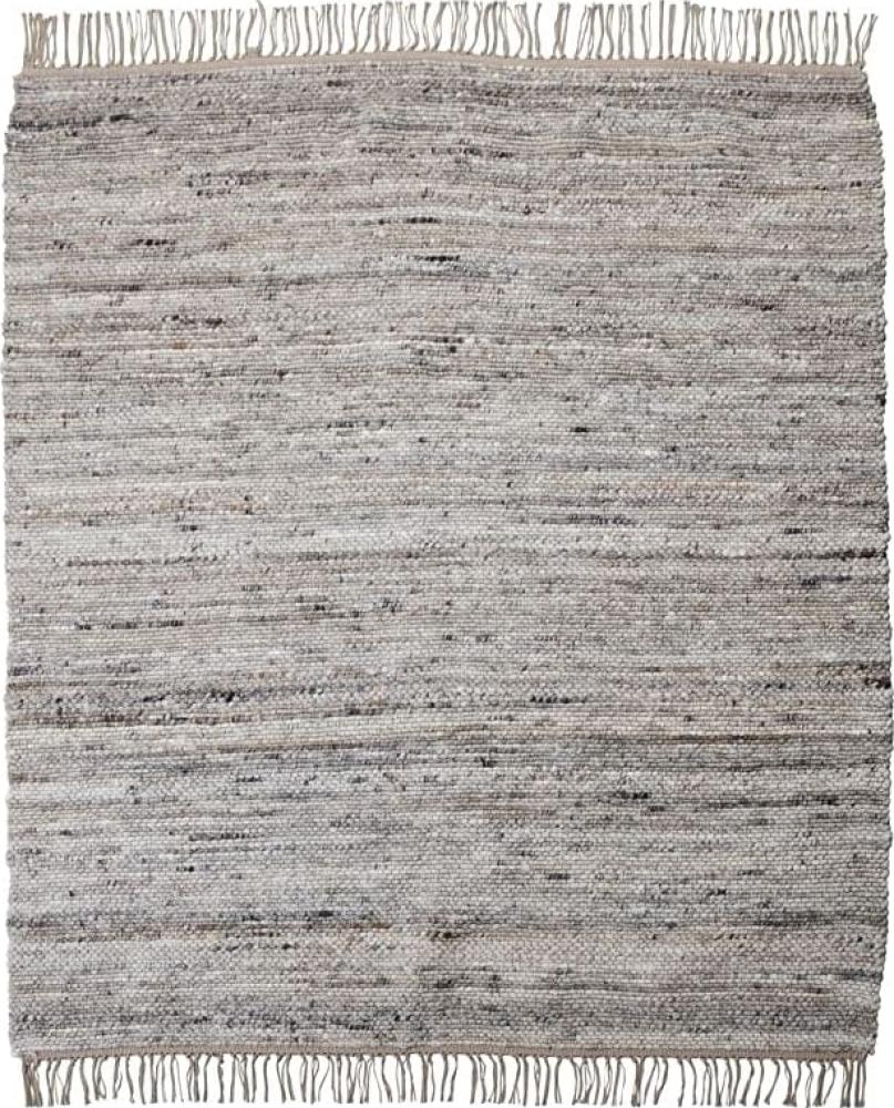 Teppich Hafi aus Jute und Wolle und Grau, 180 x 180 cm Bild 1
