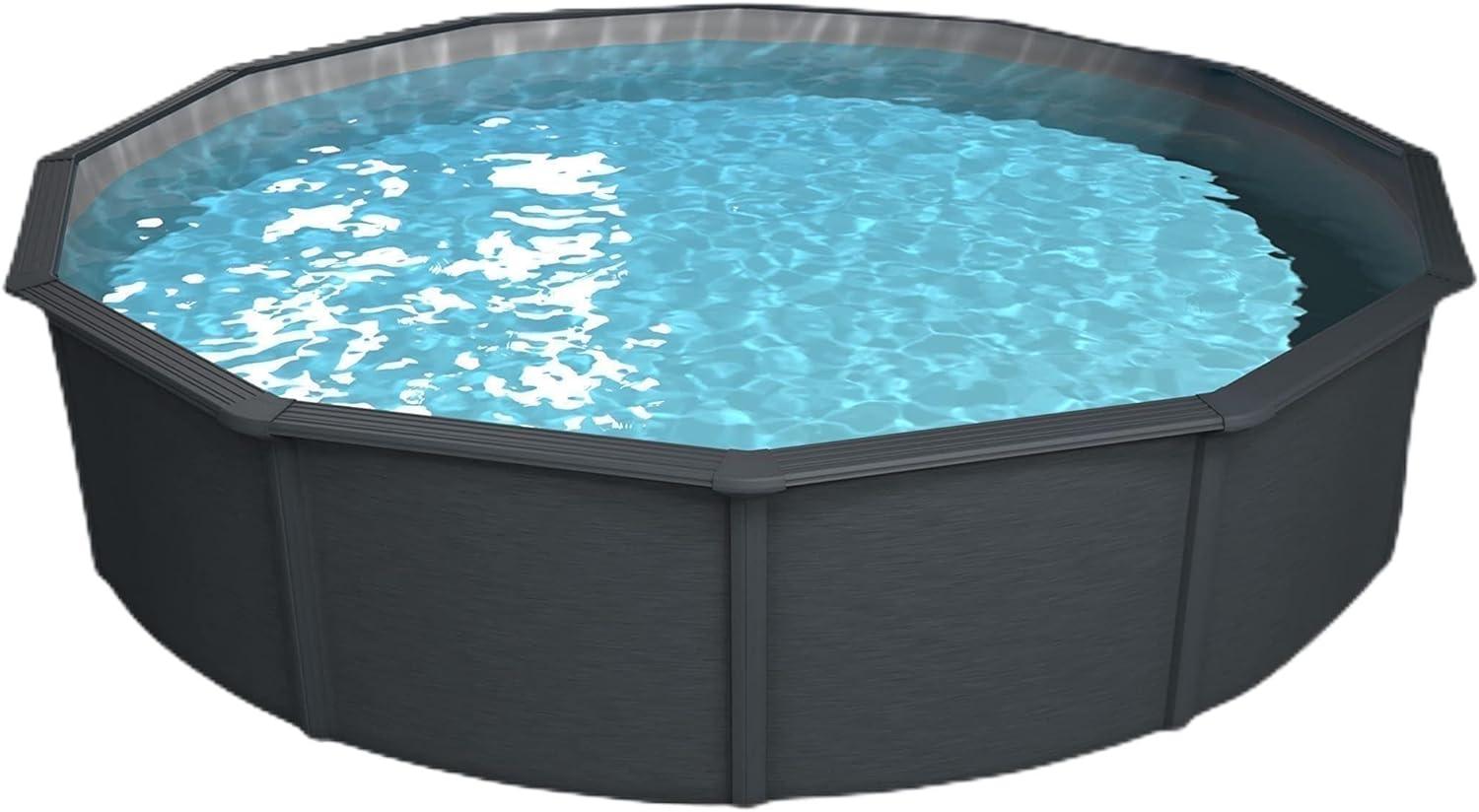Steinbach Stahlwand Swimming Pool Set "Nuovo de Luxe", anthrazit / silbergrau, Ø 360 x 120 cm,ohne Zubehörset Bild 1