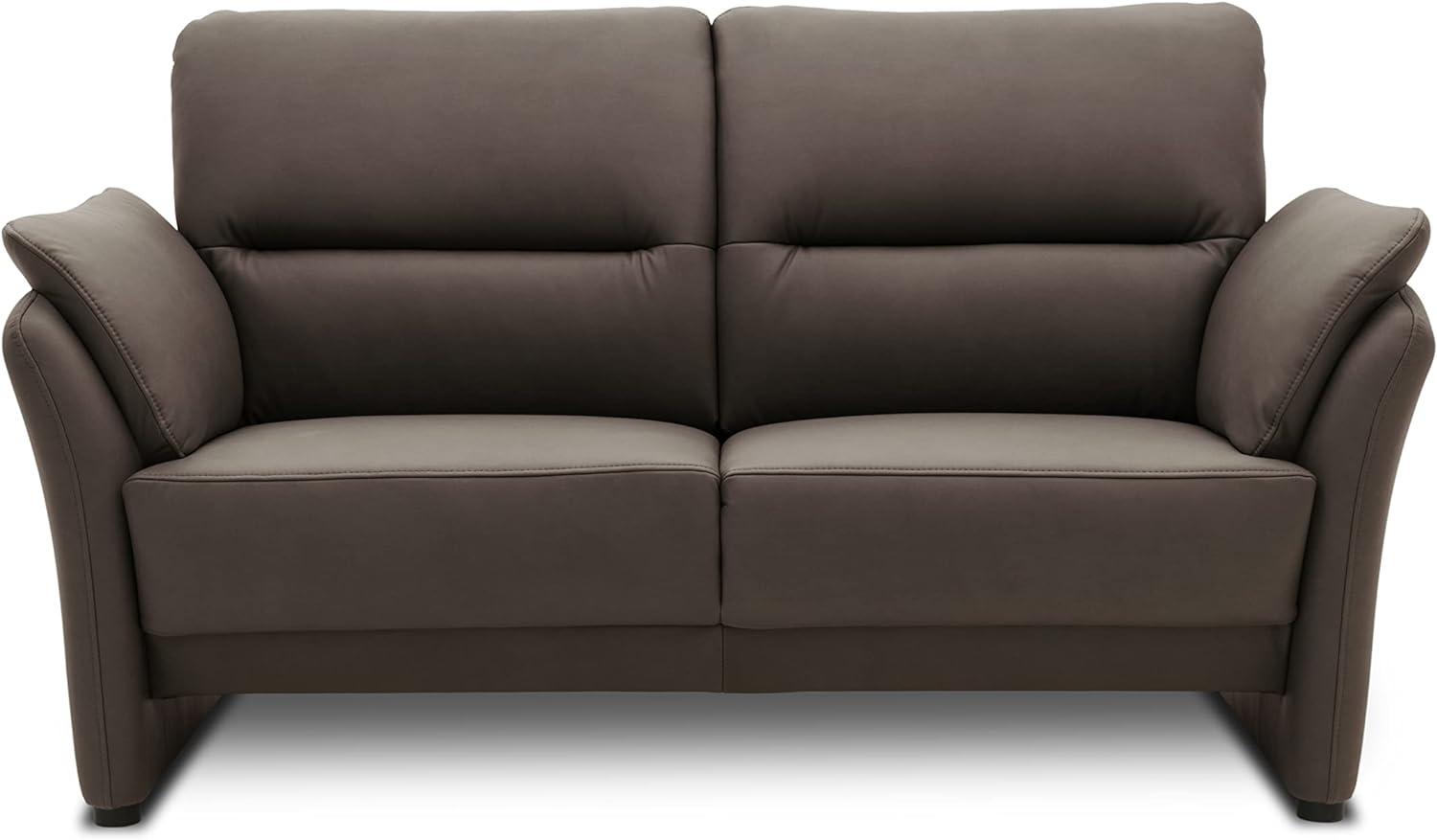 DOMO Collection Lascano 2 Sitzer, formschöner 2er Couch mit Federkern in Lederoptik, Sitzraster 60, Sofa, Garnitur, braun, 152 cm Bild 1