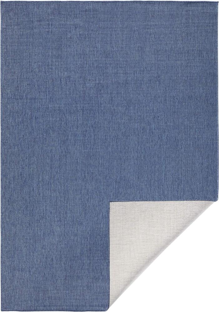 In- & Outdoor Wendeteppich Uni Miami Blau Creme - 80x150x0,5cm Bild 1