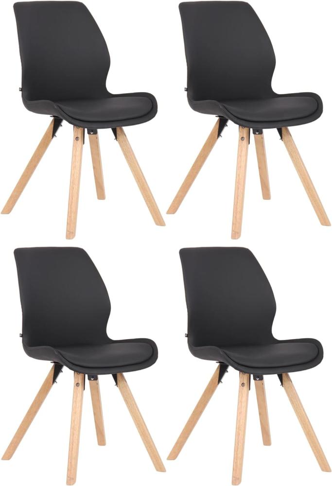 4er Set Stuhl Luna Kunstleder (Farbe: schwarz) Bild 1