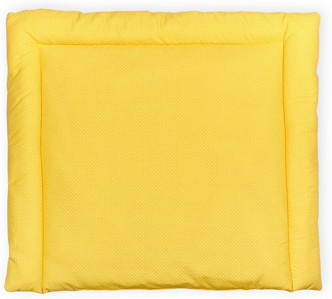 KraftKids Wickelauflage in weiße Punkte auf Gelb, Wickelunterlage 85x75 cm (BxT), Wickelkissen Bild 1