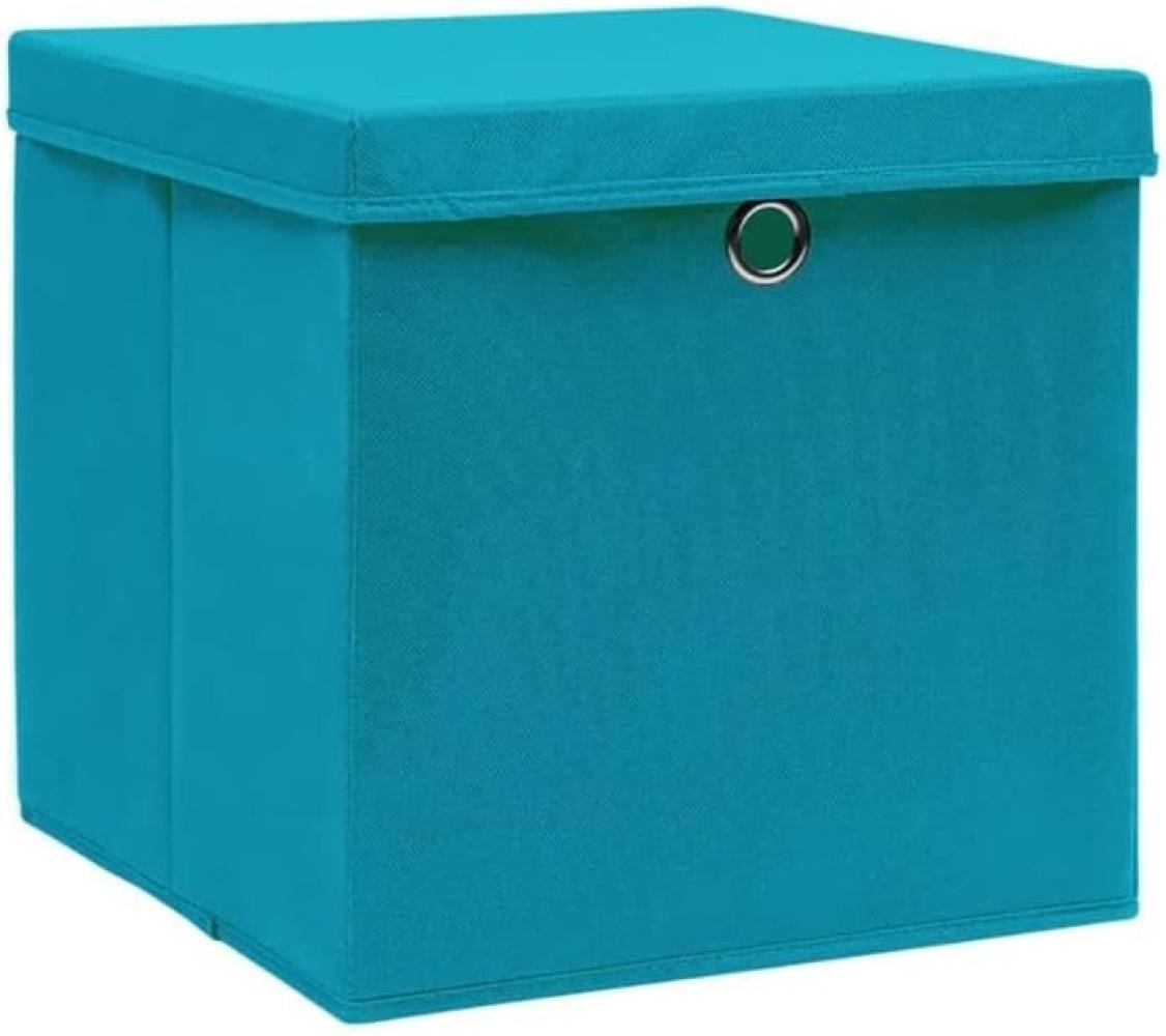 Aufbewahrungsboxen mit Deckeln 4 Stk. 28x28x28 cm Babyblau Bild 1