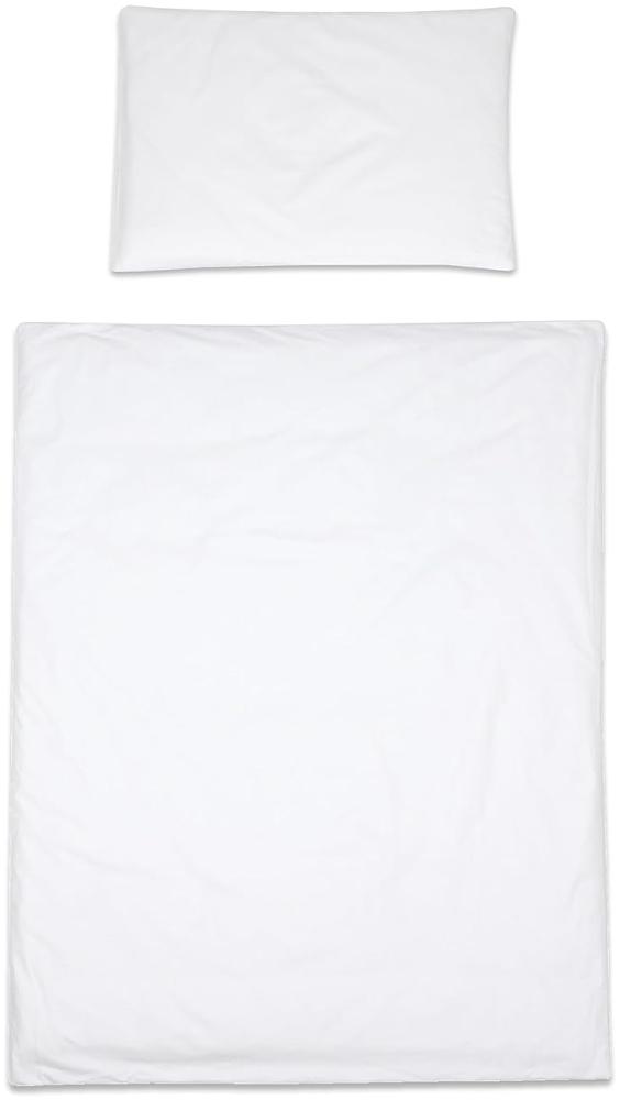2-teiliges Baby Kinder Bettbezug 120 x 90 cm mit Kopfkissenbezug - Weiß Bild 1