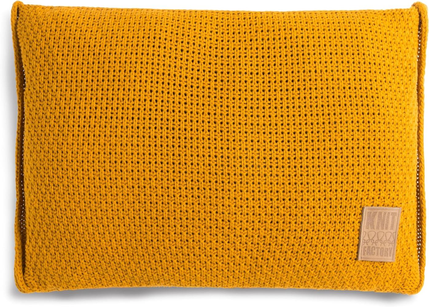 Knit Factory Jesse Kissen 60x40 cm Glatt Gelb Bild 1