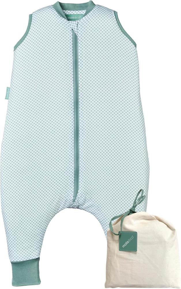 molis&co - Baby Schlafsack mit Füßen - Ideal für Frühling und Herbst - Babyschlafsack mit Füßen 1 tog - Leicht gepolstert - 100% Baumwolle (Oeko-TEX 100), Premium Qualität - Vichy Green (120 cm) Bild 1