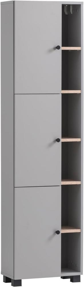 Schildmeyer Balto Hochschrank 157482, Platingrau/Wildeiche Dekor, 44,9 x 23,4 x 167,6 cm Bild 1