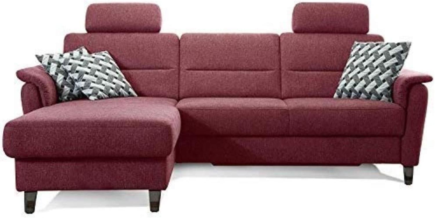Cavadore Ecksofa Palera mit Federkern / L-Form Sofa mit Longchair links / 244 x 89 x 164 / Stoff Rot Bild 1