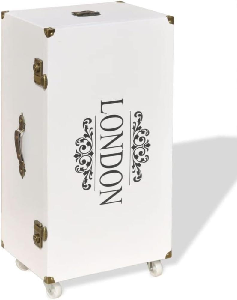 Seitenschrank Koffer-Design 40×30,5×81 cm Weiß Bild 1