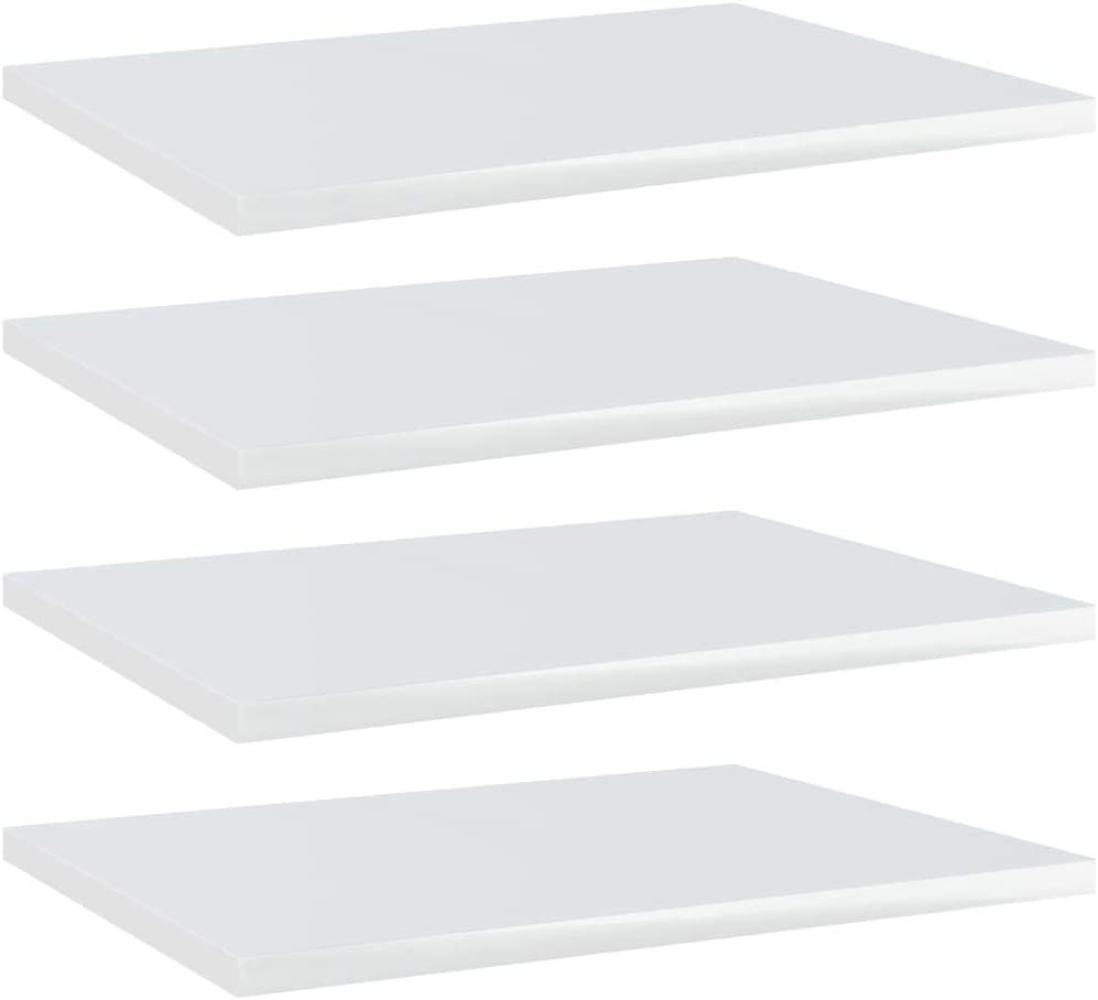 vidaXL Bücherregal-Bretter 4 Stk. Hochglanz-Weiß 40x30x1,5 cm Bild 1
