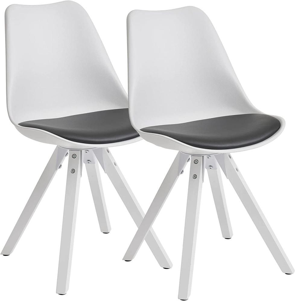 Wohnling Stühle im 2er-Set weiß/schwarz Bild 1