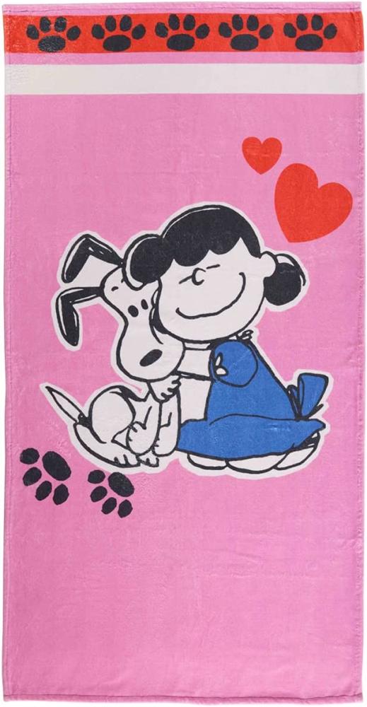Peanuts Snoopy Strandtuch Handtuch Badetuch Pink 70 x 140 cm Bild 1