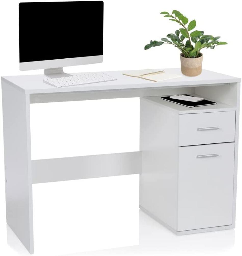 hjh OFFICE Schreibtisch BASIX Melaminharzbeschichtete Spanplatte Weiß Bild 1