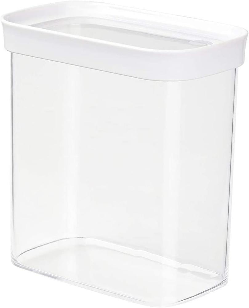 EMSA 513558 Optima Trockenvorratsdose | 1,60 L | Hochformat Rechteckig | Frische-Dichtung | Storage-System | 100 % Sicher | Kunststoff | Weiß/Transparent Bild 1