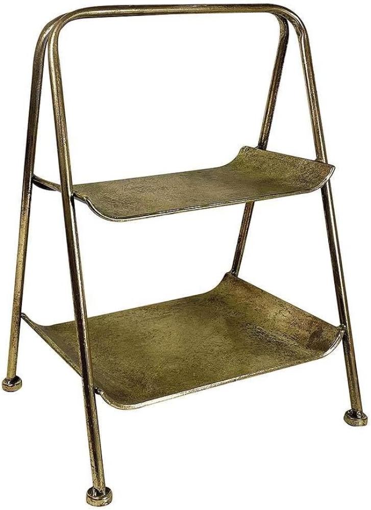 Etagere Metall gold Antik-Stil 2 Stöckig Servierschale Deko Servierständer 44cm Bild 1