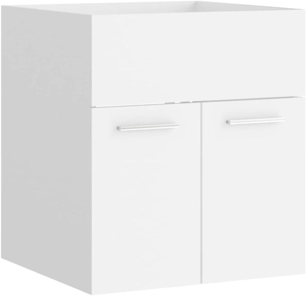 vidaXL Waschbeckenunterschrank Weiß 41x38,5x46 cm Spanplatte Bild 1