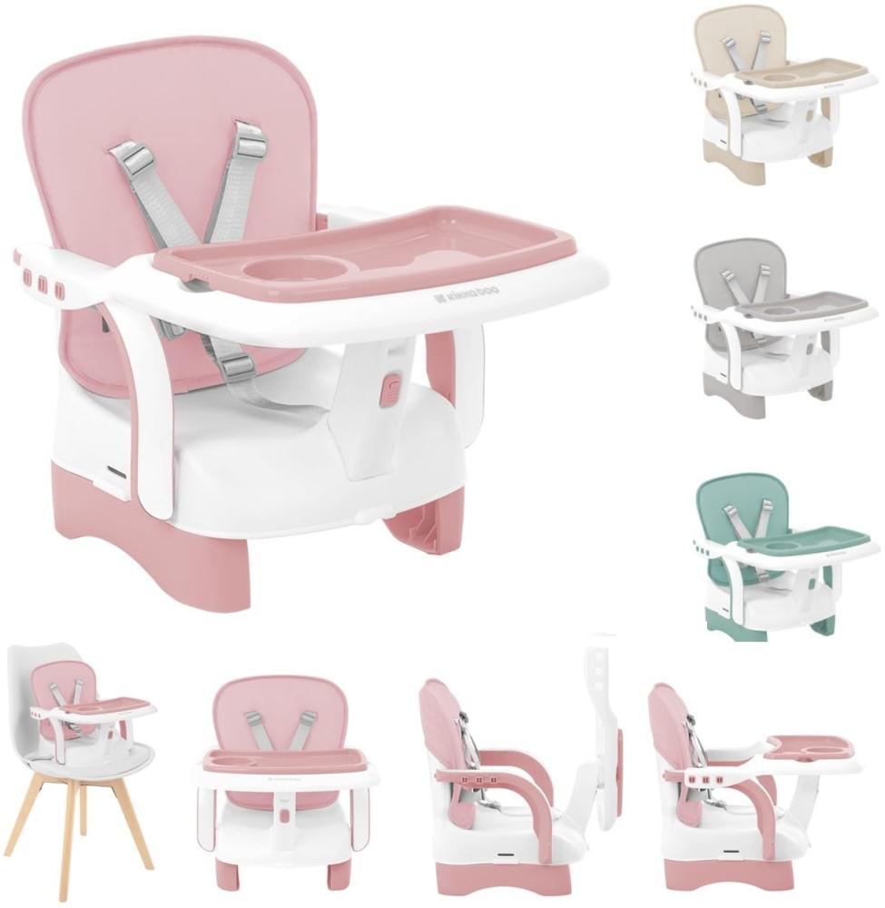 Kikkaboo Kinderstuhl, Boostersitz Chewy, Doppeltablett, Sicherheitsgurt, faltbar rosa Bild 1