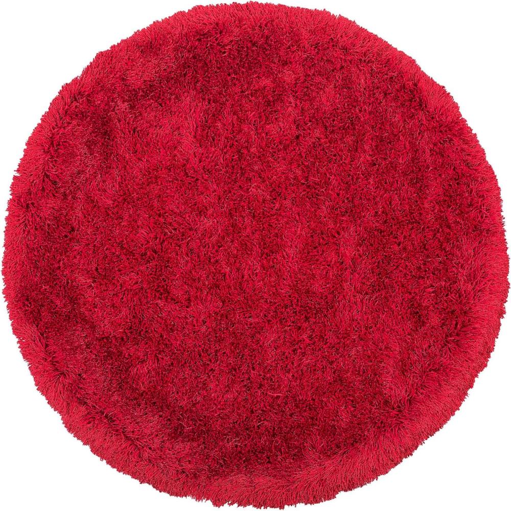Teppich rot ⌀ 140 cm Shaggy CIDE Bild 1