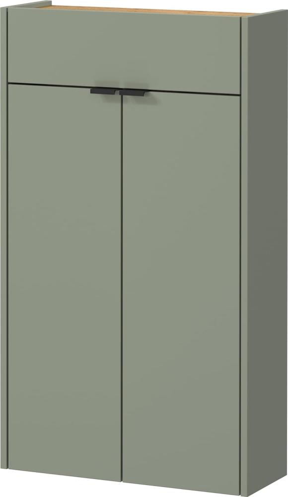 Germania Hängender Mehrzweckschrank 1397-629 GW-Ameca, in Taupegrün/Eiche, geringe Tiefe, optimal für schmale Flure, 56 x 97 x 22 cm (BxHxT) Bild 1