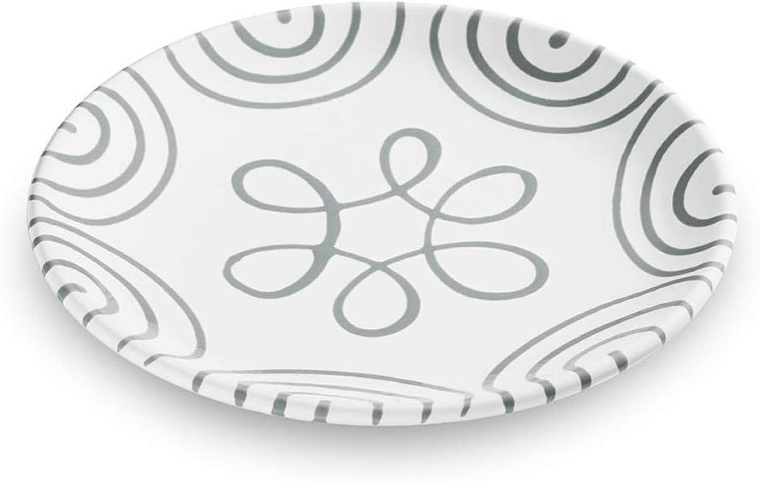 Graugeflammt, Dessertteller Cup (Ø 20cm) - Gmundner Keramik Frühstücksteller - Mikrowelle geeignet, Spülmaschinenfest Bild 1