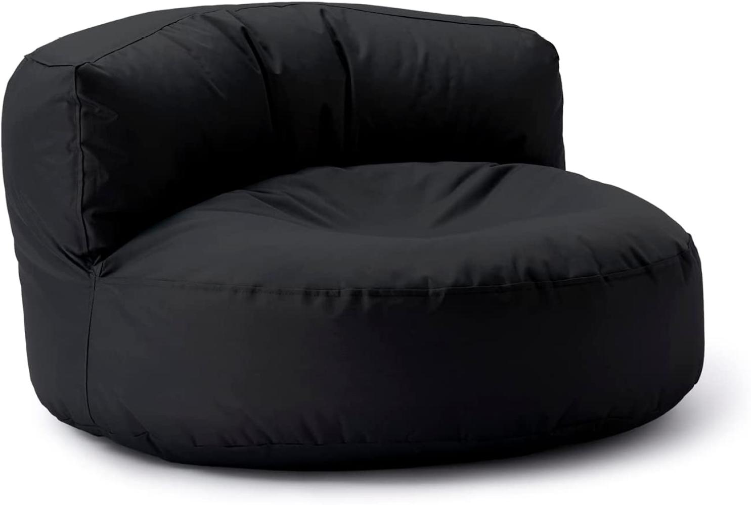 Lumaland Sitzsack-Lounge, Rundes Sitzsack-Sofa, 320l Füllung, schwarz, 50 x 50 x 90 cm Bild 1