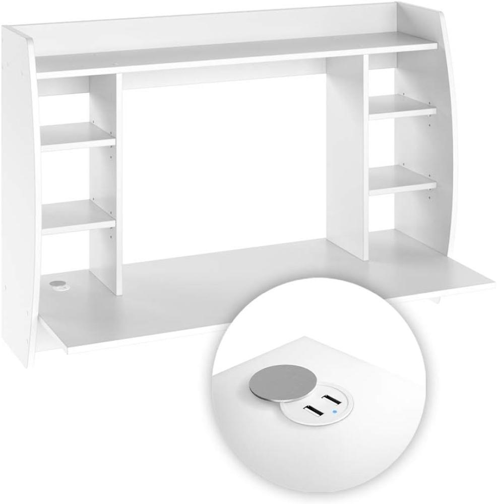 Vicco Wandschreibtisch 'Max' Weiß USB-Ladestation USB-Hub Bild 1