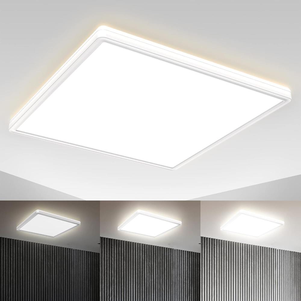 LED Panel Deckenlampe dimmbar ultraflach Deckenleuchte Wohnzimmer Flur weiß Bild 1