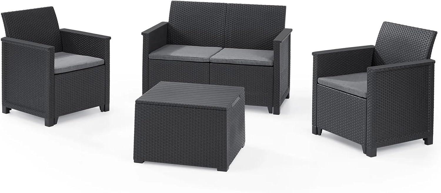 Keter Lounge-Sitzgruppe Emma 4-Sitzer mit Sitzkissen Gartengarnitur Bild 1