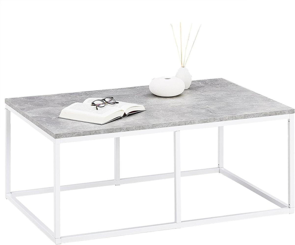 CARO-Möbel Couchtisch Mauro Wohnzimmertisch mit elegantem Metallgestell, Beistelltisch in weiß/weiß, 102 x 67 cm Bild 1