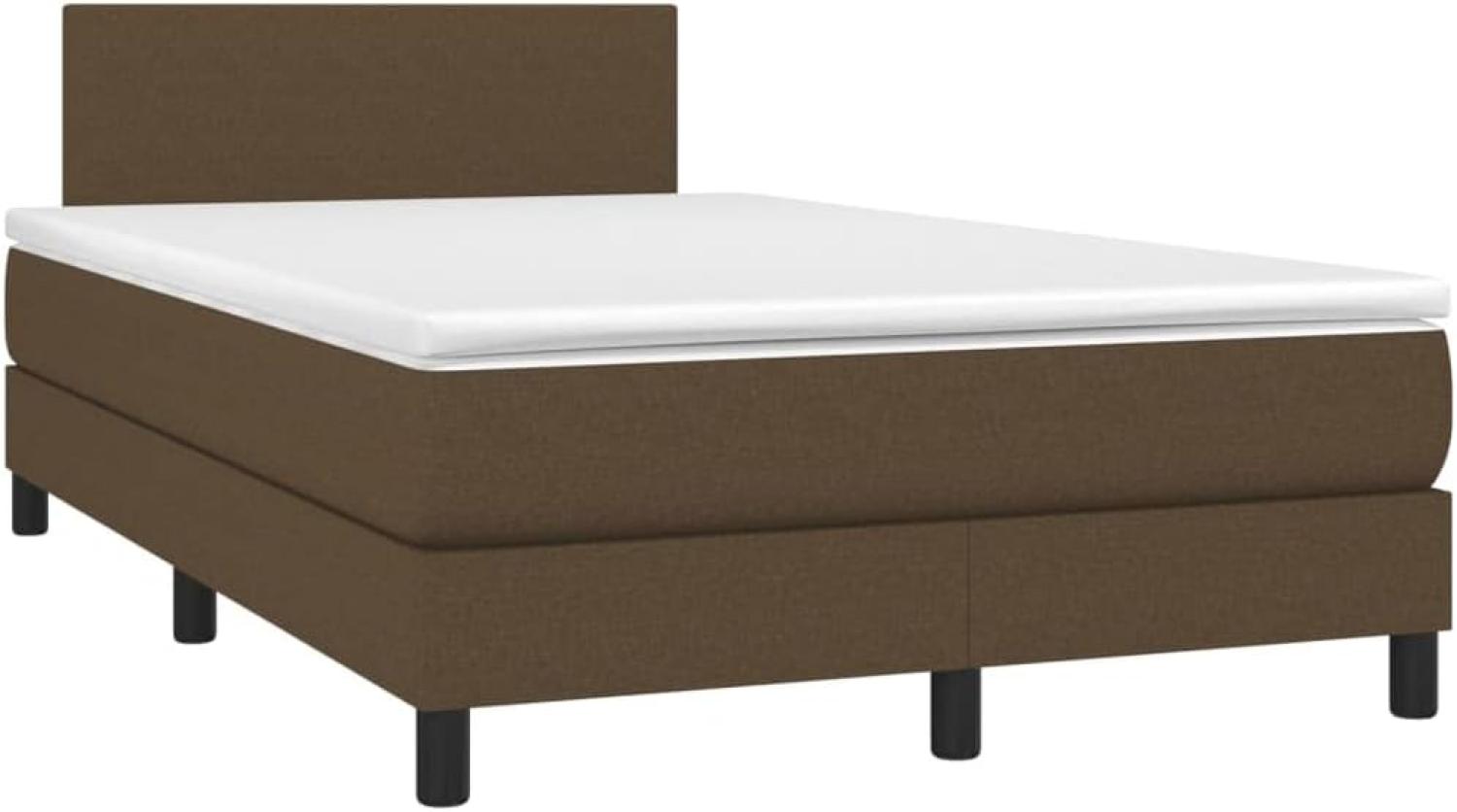 vidaXL Boxspringbett mit Matratze Dunkelbraun 120x200 cm Stoff, Härtegrad: H2 [3139884] Bild 1