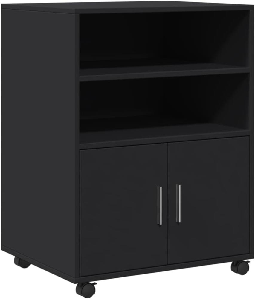 Rollschrank Schwarz 60x48x81 cm Holzwerkstoff 853165 Bild 1