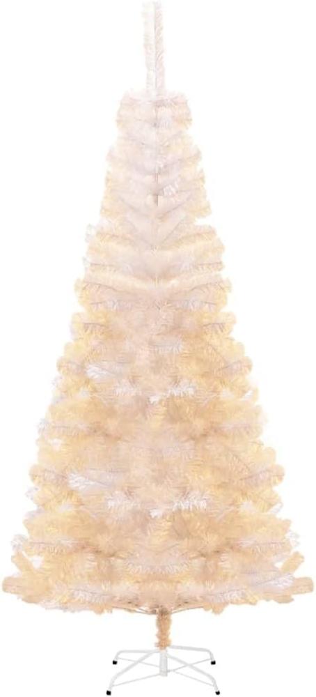 Künstlicher Weihnachtsbaum Schillernde Spitzen Weiß 210 cm PVC Bild 1